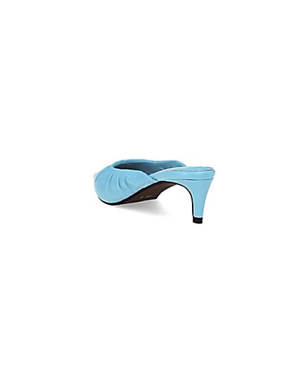 360 degree animation of product Blue kitten heeled mules frame-7