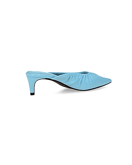 360 degree animation of product Blue kitten heeled mules frame-13