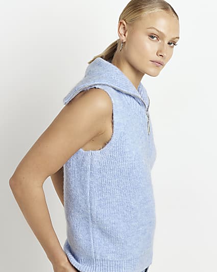 Womens Clothing Jumpers and knitwear Sleeveless jumpers FIND Choker in Grey Grey 