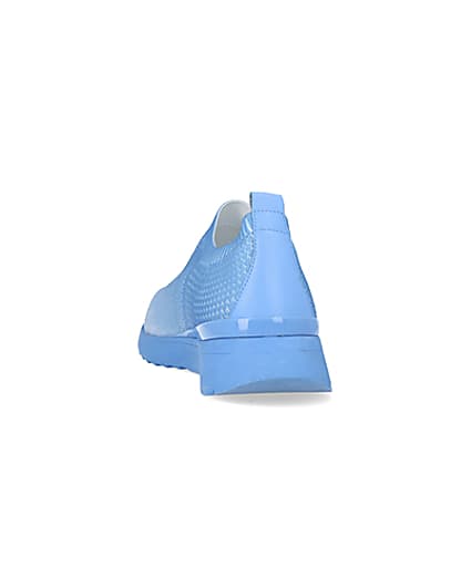 360 degree animation of product Blue knitted runner trainers frame-8