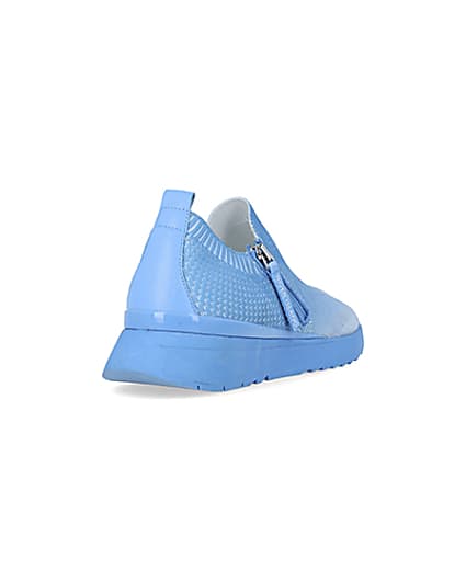 360 degree animation of product Blue knitted runner trainers frame-11