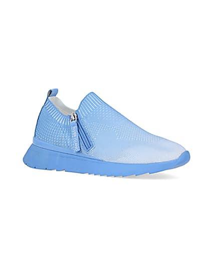 360 degree animation of product Blue knitted runner trainers frame-17