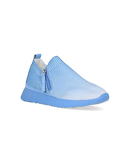 360 degree animation of product Blue knitted runner trainers frame-18
