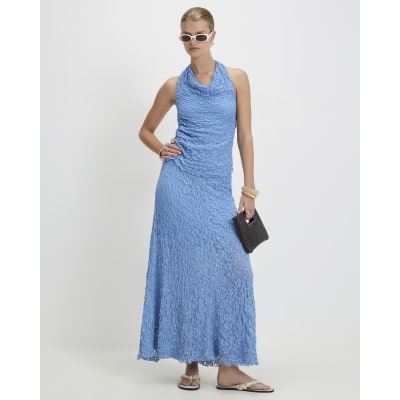 Blue Lace Maxi Skirt