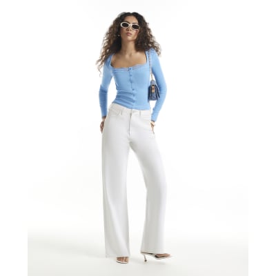 Lace Trim Ribbed Long Sleeve Top