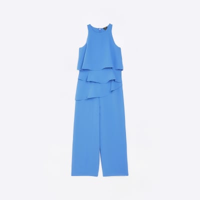 Blue layered jumpsuit River Island