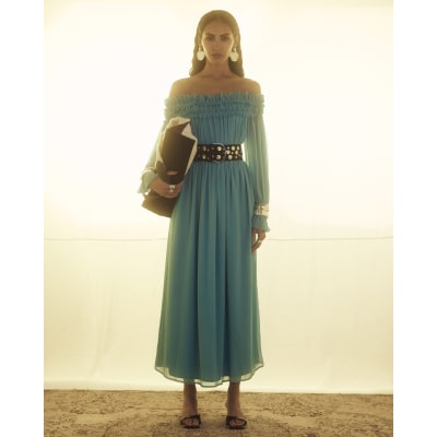leilani blue maxi dress Women's Bardot Maxi Dress