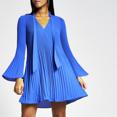 pleated swing dress