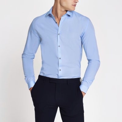 long sleeve dark blue shirt