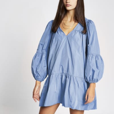 blue smock dress