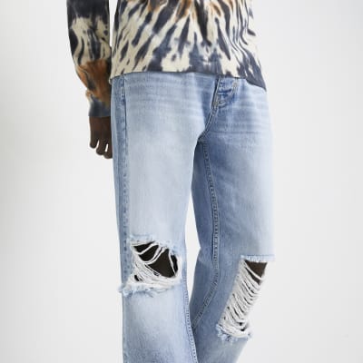 loose fit ripped jeans