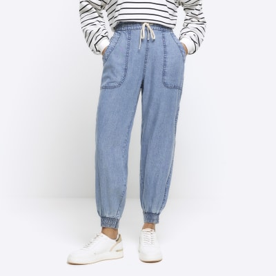 Time and Tru Womens High Rise Blue Joggers With Pockets in Lagos Island  (Eko) - Clothing, Adekemi Oshisanya