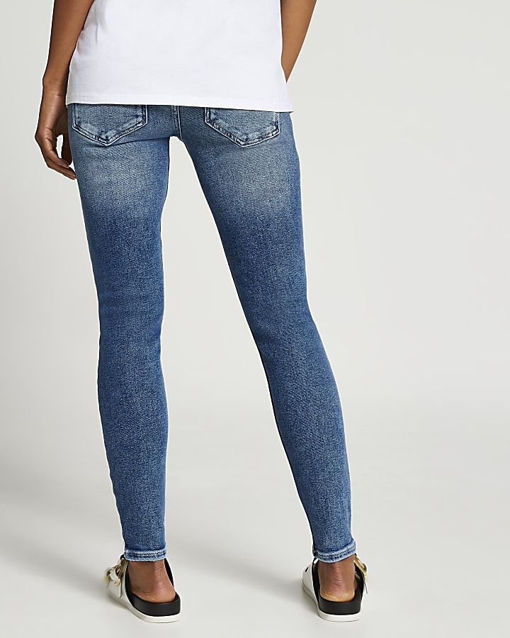 Blue maternity ripped jeans