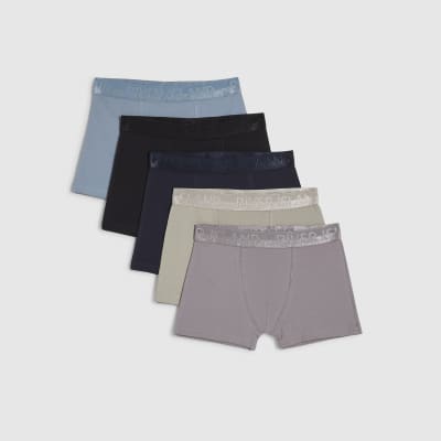 Blue Metallic Pack Of 5 Boxers