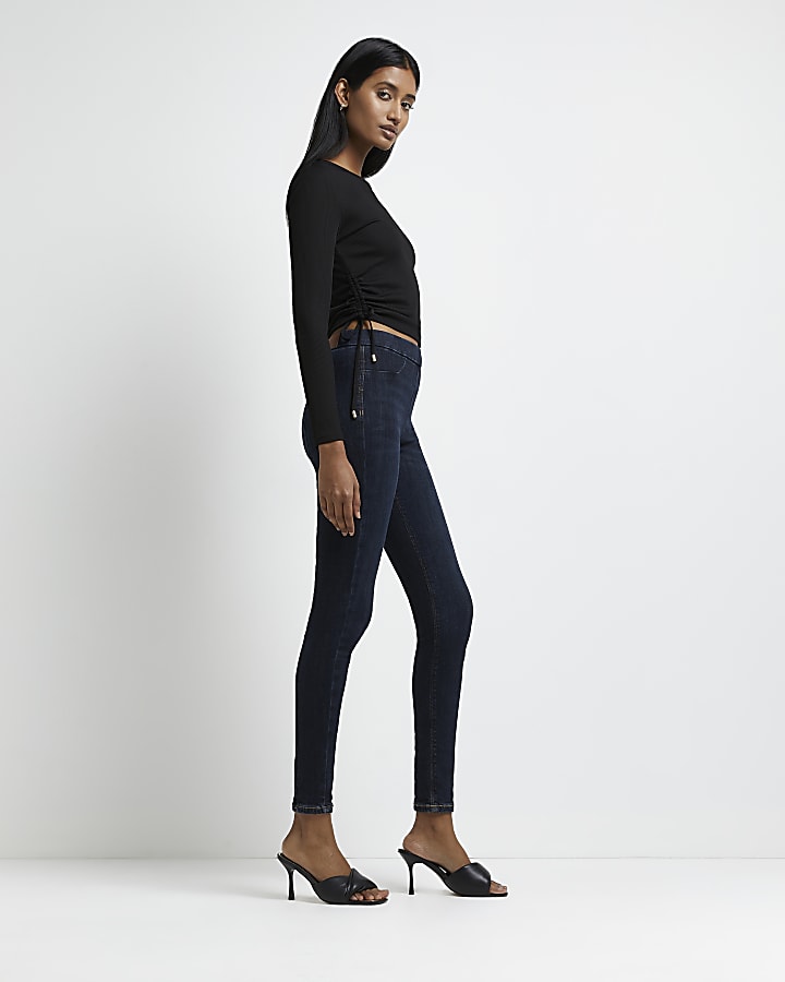 Blue mid rise jeggings