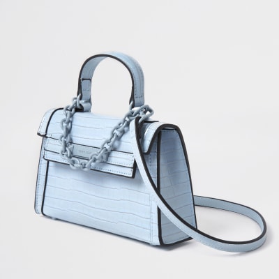 Blue mini tote cross body Handbag