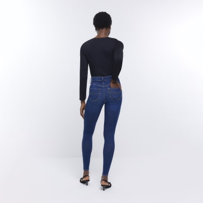 Blue Molly bum sculpt skinny jeans