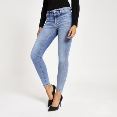 Blue Molly mid rise jeggings | River Island