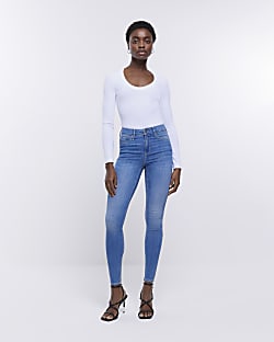Blue Molly mid rise sculpt skinny jeans