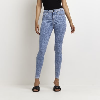 Blue Molly mid rise skinny jeans | River Island
