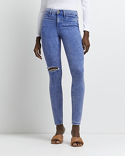 Ripped Knee jeans zara/river island style casual/party wear/Christmas 