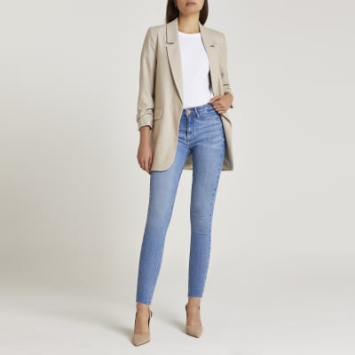 Blue Molly mid rise skinny jeans | River Island