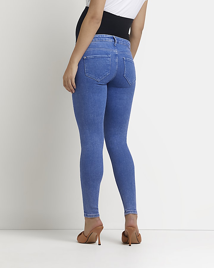 Blue Molly ripped maternity skinny jeans