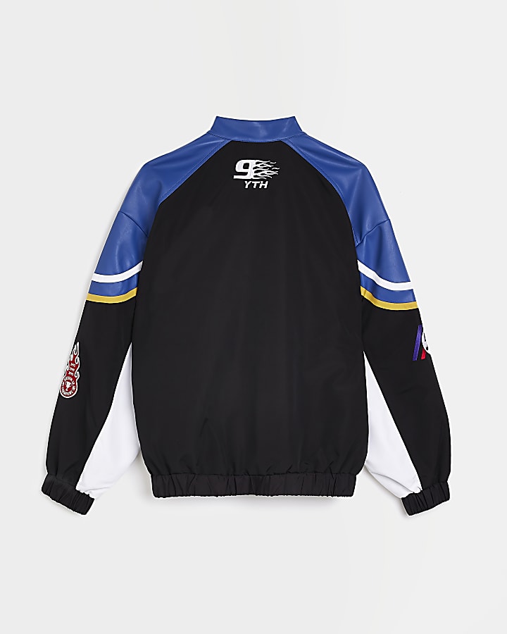 Blue motocross colour block Jacket