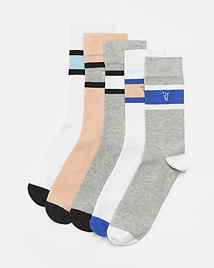 Blue multipack RI colour block socks