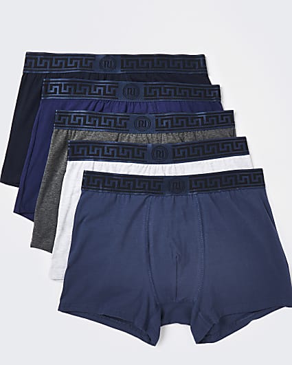 Blue multipack RI Greek waistband boxers