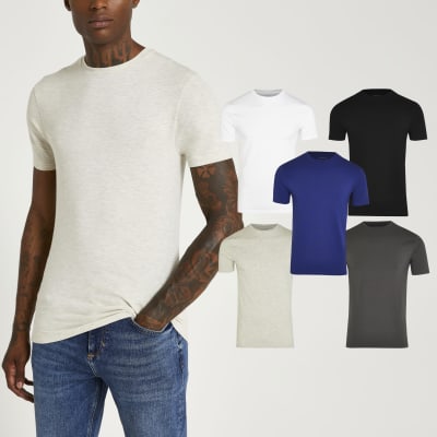 River Island Blue muscle fit t-shirt pack AccuWeather Shop