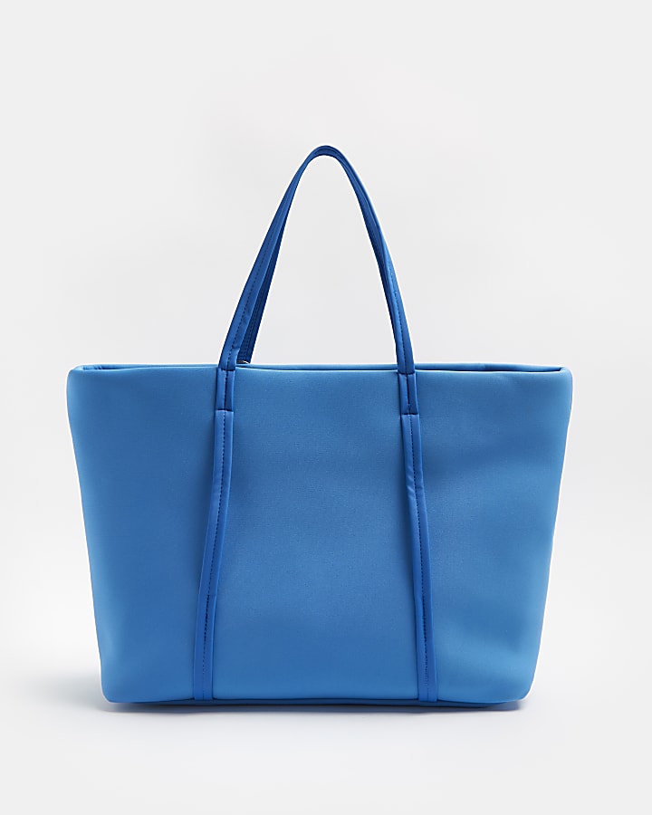 Blue neoprene shopper bag