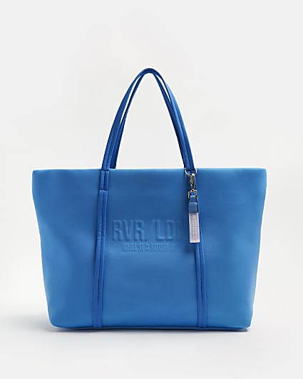 Blue neoprene shopper bag