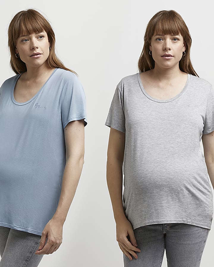 Blue nursing maternity t-shirt multipack