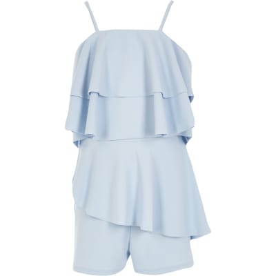 river island blue playsuit