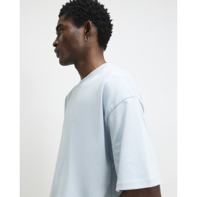 Blue Oversized Fit Cotton Heavyweight T-Shirt
