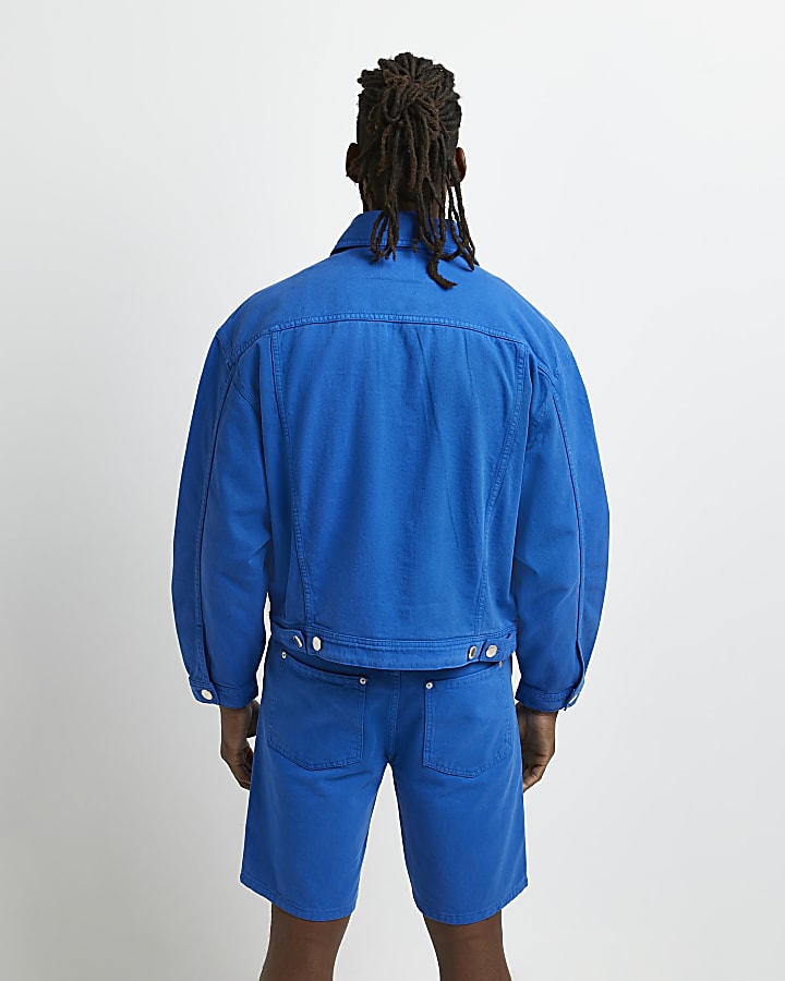 Blue oversized fit denim jacket