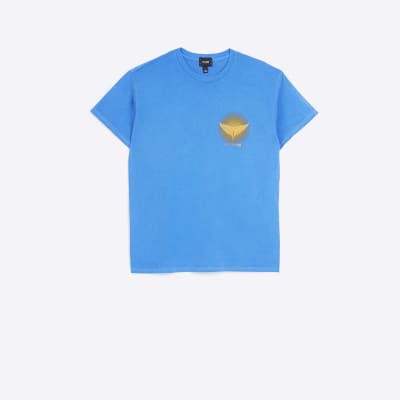 Blue oversized fit Japanese graphic t-shirt