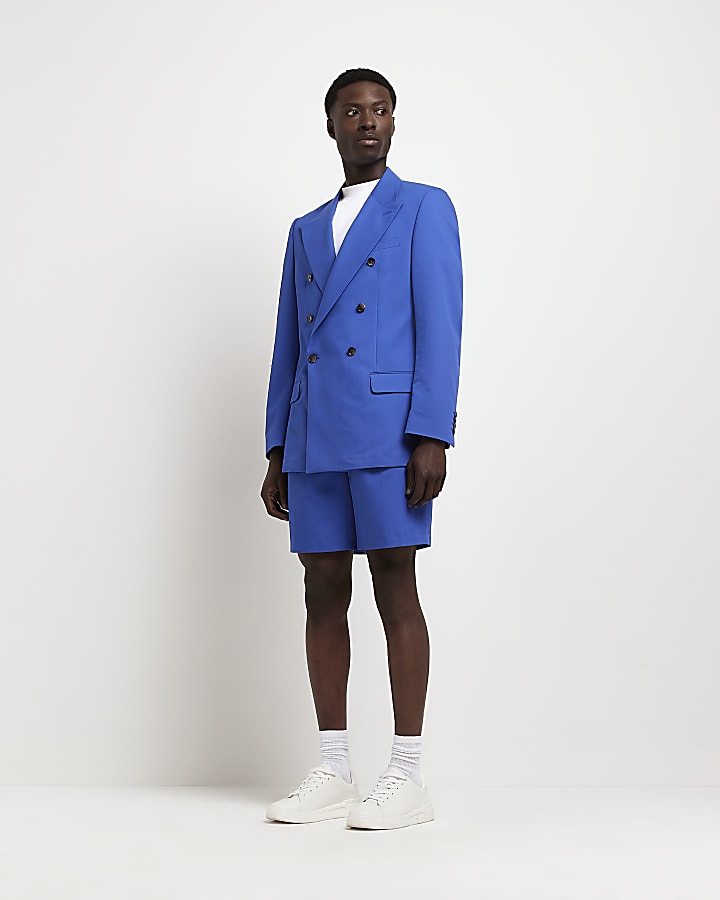 Blue oversized fit suit jacket