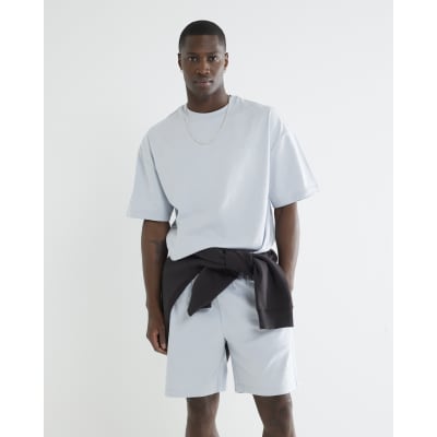 Blue Oversized Fit T-Shirt And Shorts Set