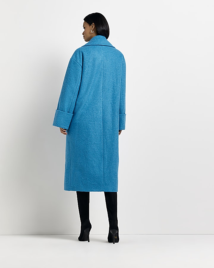 Blue oversized longline coat
