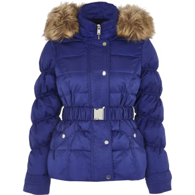 river island fur hood coat