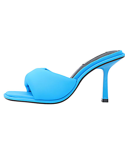 360 degree animation of product Blue Padded heeled mules frame-3