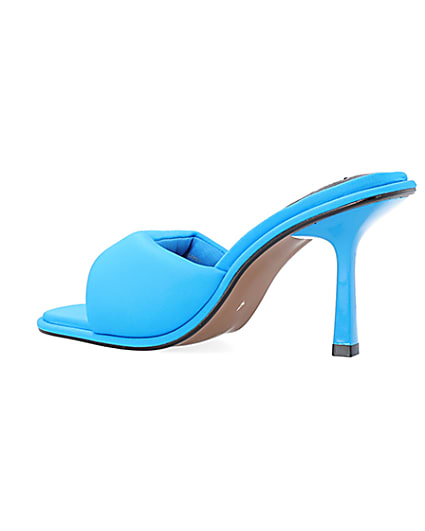 360 degree animation of product Blue Padded heeled mules frame-5
