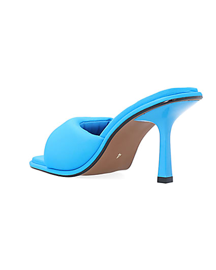 360 degree animation of product Blue Padded heeled mules frame-6