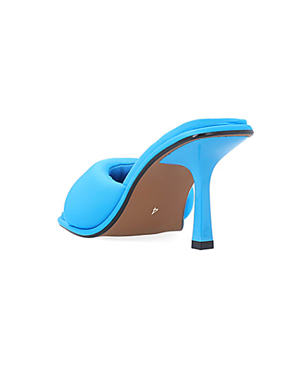 360 degree animation of product Blue Padded heeled mules frame-7