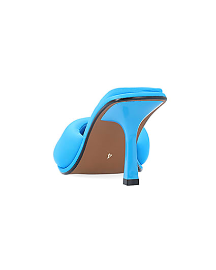360 degree animation of product Blue Padded heeled mules frame-8