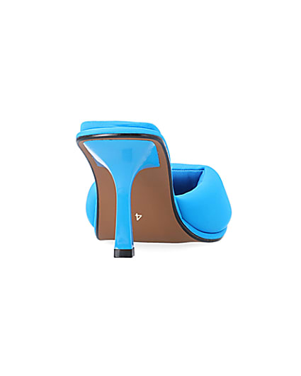 360 degree animation of product Blue Padded heeled mules frame-10