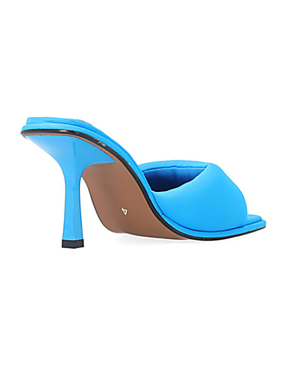 360 degree animation of product Blue Padded heeled mules frame-12
