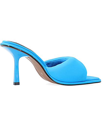 360 degree animation of product Blue Padded heeled mules frame-14